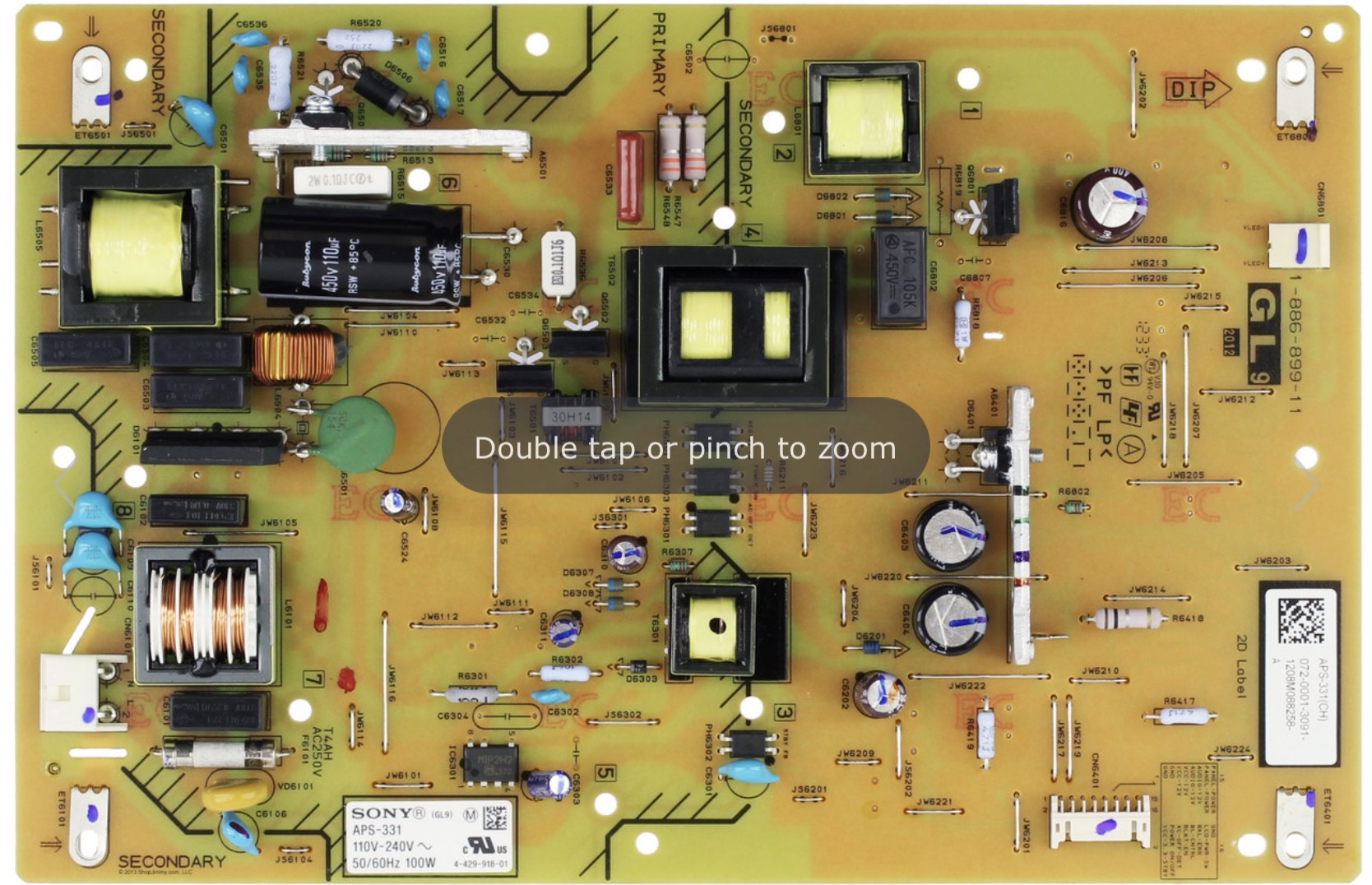 Sony 1-895-254-11 Power Board